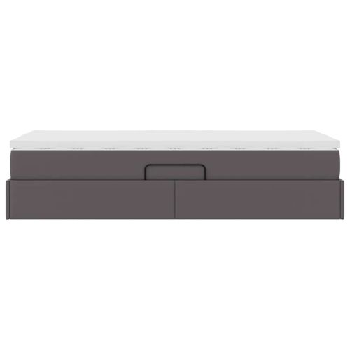 Легло с място за съхранение и матрак с матрак Сив 100 x 200 cm