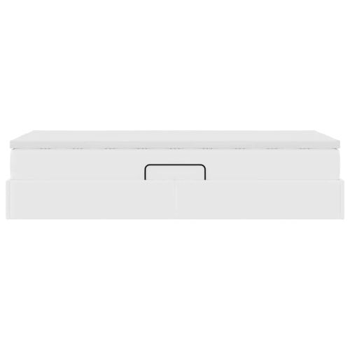 Легло с място за съхранение и матрак с матрак Бяло 100 x 200 cm