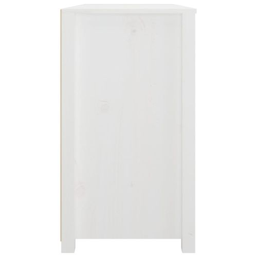 Страничен шкаф бял 100x40x72 см борово дърво масив