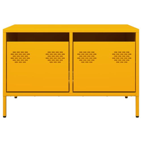 ТВ шкаф, горчица жълто, 68x50x43,5 см, студеновалцувана стомана
