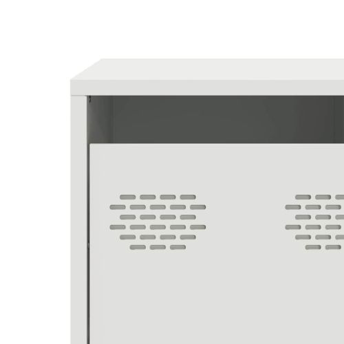 ТВ шкаф, бял, 101,5x39x43,5 см, студеновалцувана стомана