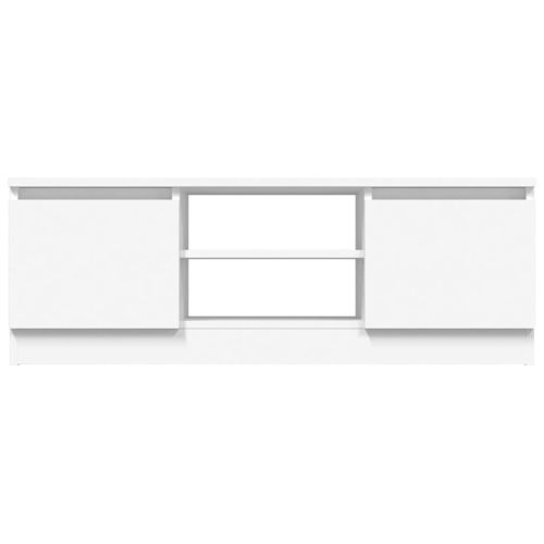 ТВ шкаф с врата, бял, 102x30x36 см