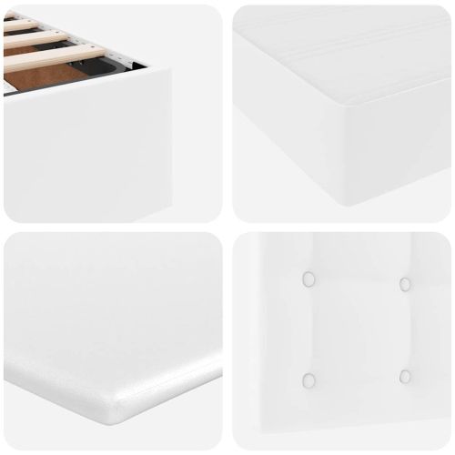 Легло с място за съхранение Чисто бяло 180 x 200 cm Изкуствена