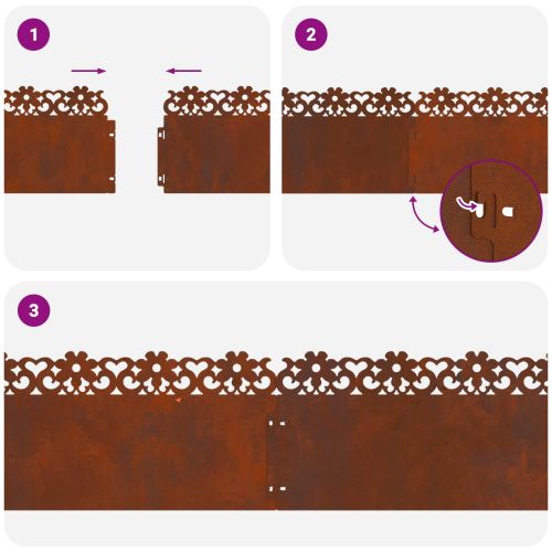 Ограничители за тревни площи 30 pcs Ръждясало