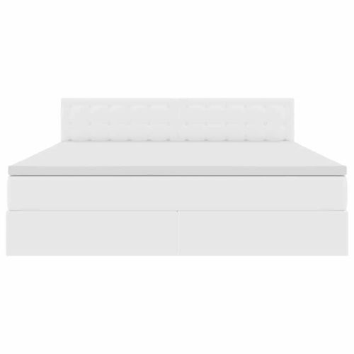 Легло с място за съхранение и матрак Чисто бяло 180 x 200 cm