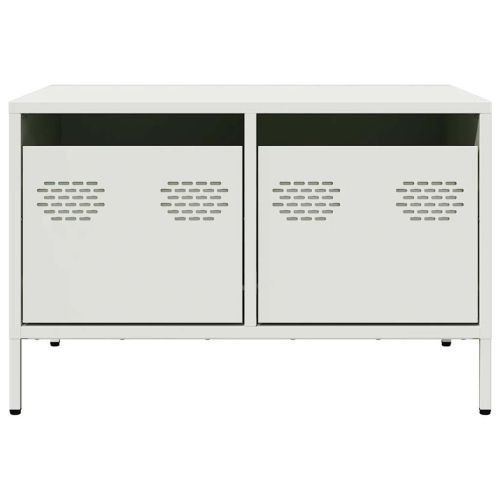 ТВ шкаф, бял, 68x50x43,5 см, студеновалцувана стомана