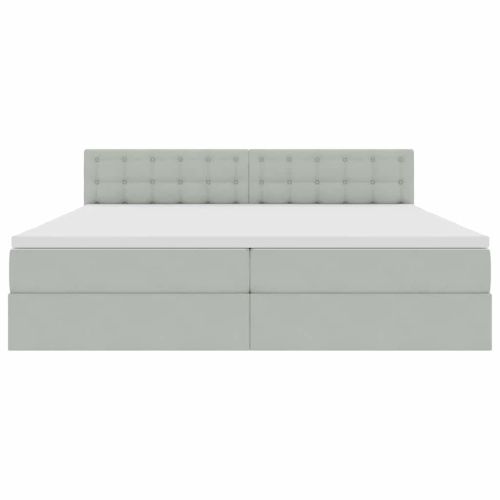 Легло с място за съхранение и LED с LED Светлосиво 200 x 200 cm