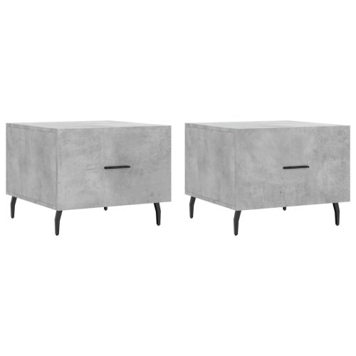Кафе маси, 2 бр, Бетонно сиво, 50x50x40 см, инженерно дърво
