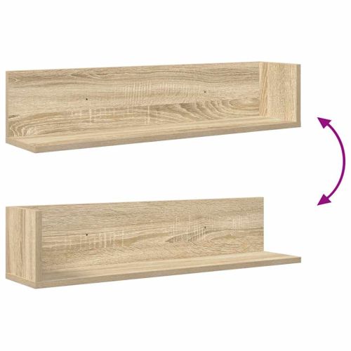 Стенни рафтове 2 бр сонома дъб 75x16,5x16,5 см инженерно дърво