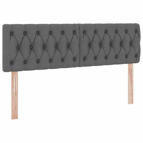 Легло с място за съхранение и LED с LED Тъмен сив 140 x 190 cm