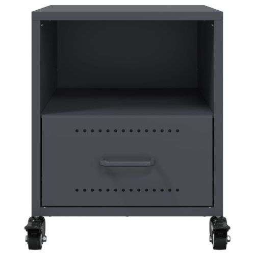 Нощни шкафчета, 2 бр, антрацит, 36x39x43,5 см, стомана