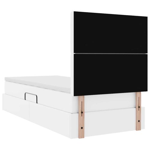 Легло с място за съхранение Чисто бяло 100 x 200 cm Изкуствена