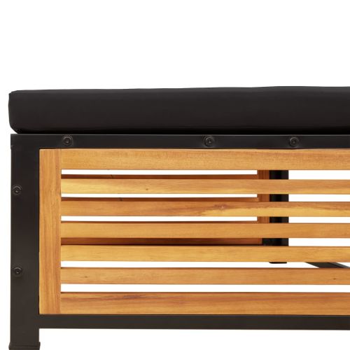 Градински комплект диван, 7 части, с възглавници, акация масив