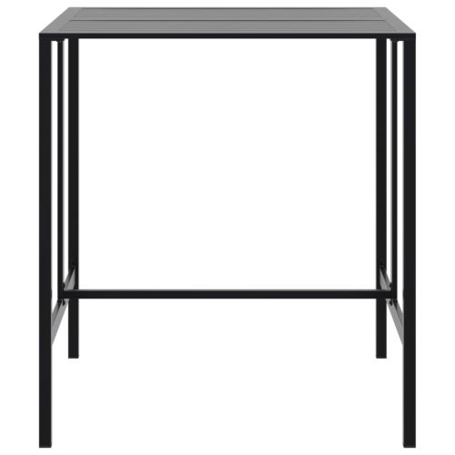 Градински бар комплект 5 части черен прахово боядисана стомана