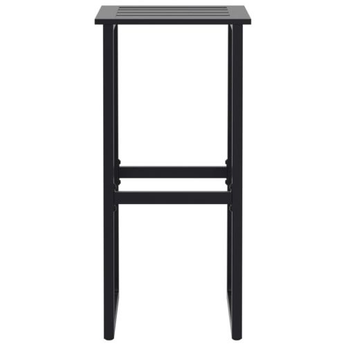 Градински бар комплект 7 части черен прахово боядисана стомана