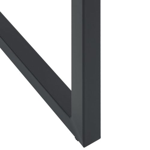 Градински бар комплект 7 части черен прахово боядисана стомана