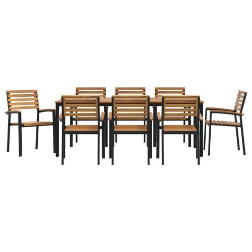 Комплект за хранене в градината 9 pcs Черно