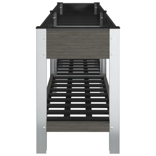 Градинска повдигната леха с рафт, сива, 200x50x75 см, WPC