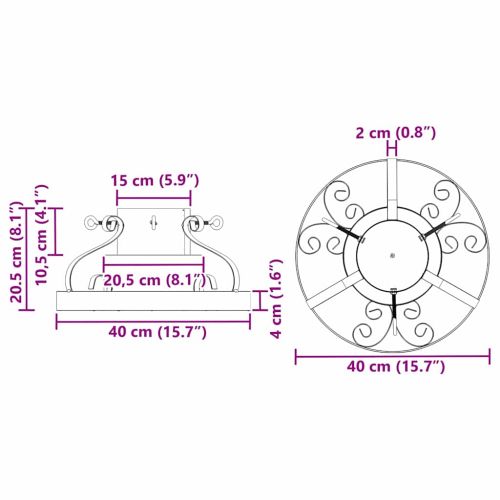 Статив за коледно дърво Античен мед 40 x 40 x 20.5 см Стомана