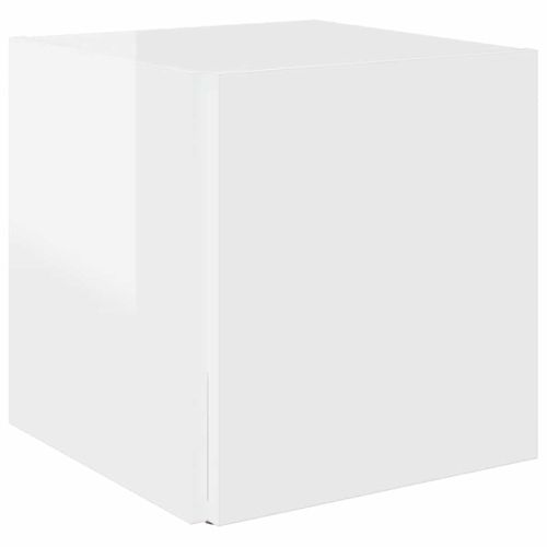 Странична маса, бял гланц, 33x33x34,5 см, ПДЧ