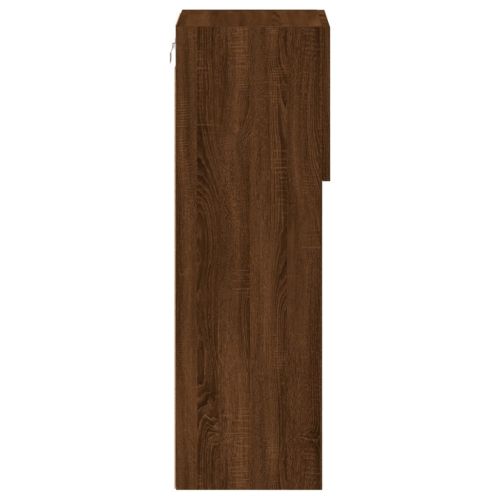 ТВ шкафове с LED осветление 2 бр кафяв дъб 30,5x30x90 см