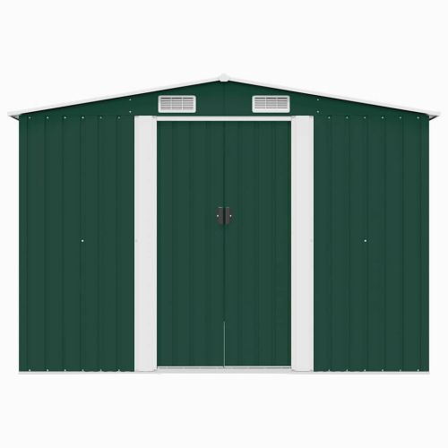 Градинска барака, 257x298x178 см, метал, зелена