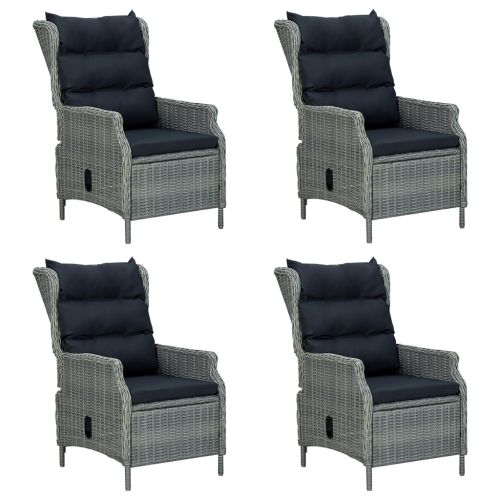 Градински трапезен комплект, 5 части, светлосив