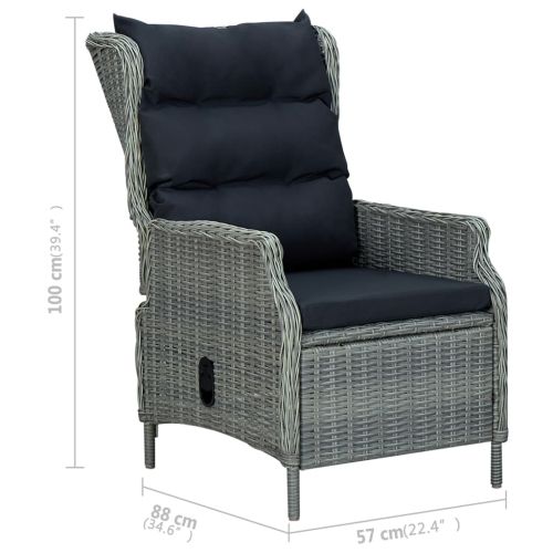 Градински трапезен комплект, 7 части, светлосив