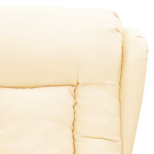 Изправящ стол, кремав, изкуствена кожа