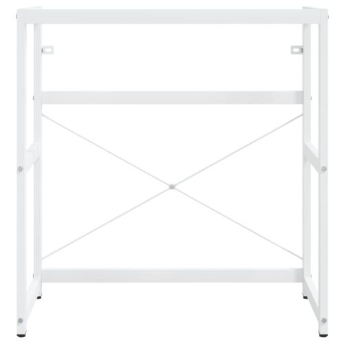 Рамка за мивка за баня с вграден умивалник, бяла, желязна