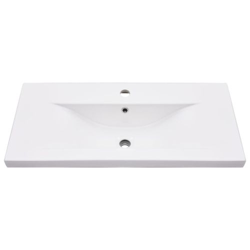 Рамка за мивка за баня с вграден умивалник, бяла, желязна