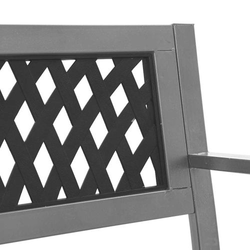 Градинска пейка, черна, 120 см, стомана