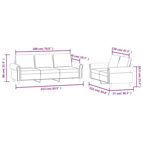 Комплект дивани от 2 части с възглавници, тъмнозелен, кадифе