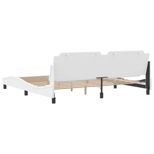 Рамка за легло без матрак Zadar, бяла, 200x200 см, изкуствена кожа