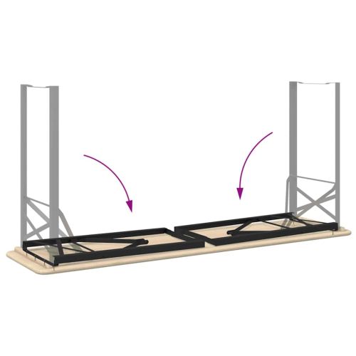 Крак за бирена маса 2 pcs Черно 39 x 3 x 75 см