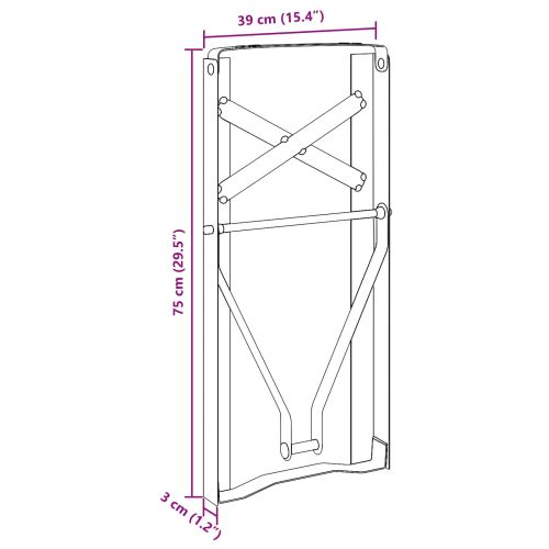 Крак за бирена маса 2 pcs Черно 39 x 3 x 75 см