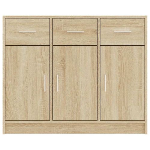 Сайдборд, дъб сонома, 91x28x75 см, инженерно дърво