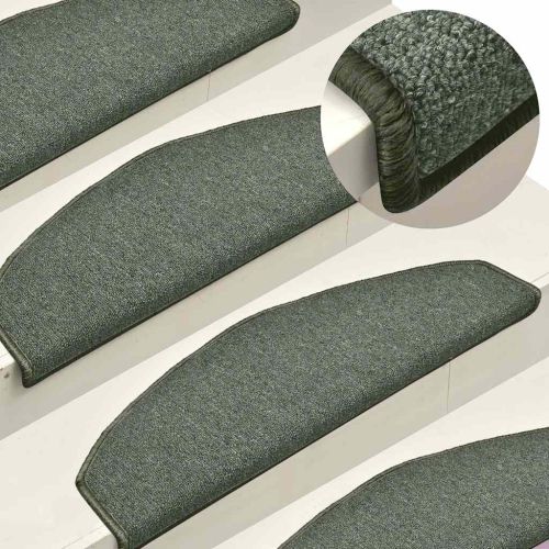 Изтривалки за стълби, 30 бр., 65x24x4 см, тъмнозелени, полукръгли, големи