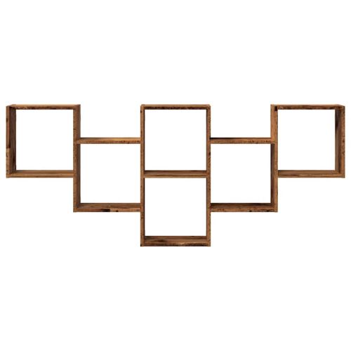 стенна етажерка от старо дърво 159x18x66 cm Инженерна дървесина