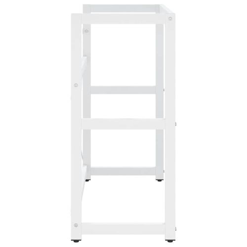 Рамка за мивка за баня, бяла, 79x38x83 см, желязо