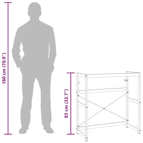Рамка за мивка за баня, бяла, 79x38x83 см, желязо