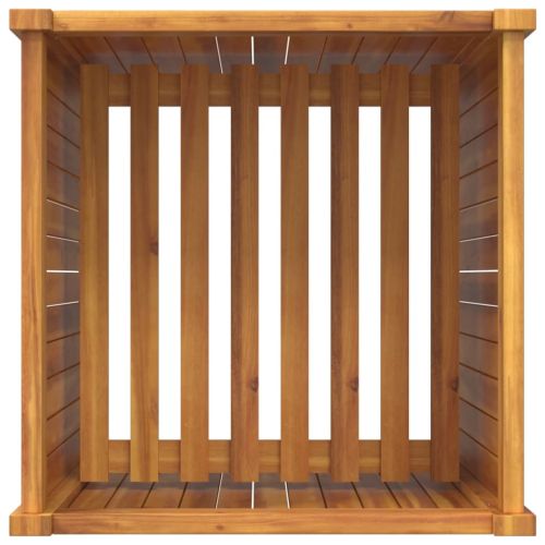 Градинска кашпа с вложка 50x50x75 см масивна акация