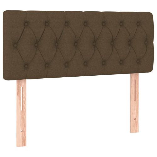 Боксспринг легло с матрак и LED, тъмнокафяво, 120x190 см, плат