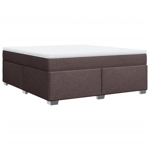 Боксспринг легло с матрак, тъмнокафяво, 180x200 см, плат
