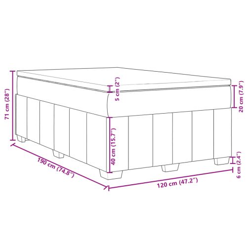 Боксспринг легло с матрак, тъмнокафяво, 120x190 см, плат