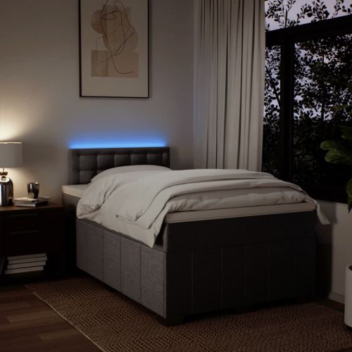 Боксспринг легло с матрак, таупе, 120x190 см, плат