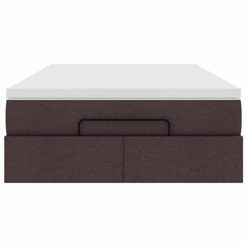 Османска легло с матрак, тъмнокафяво, 120x190 см, плат