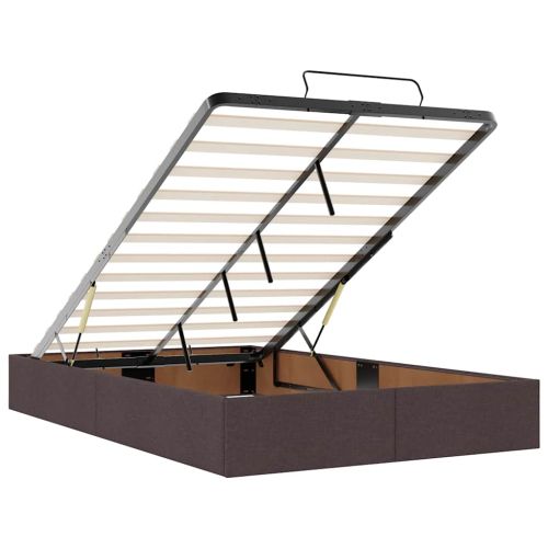 Османска легло с матрак, тъмнокафяво, 120x190 см, плат