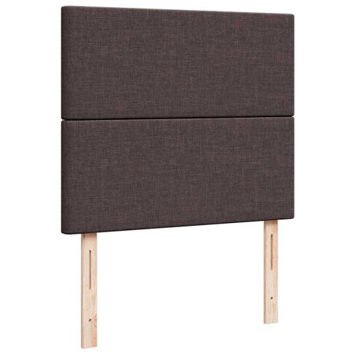 Османска легло с матрак и LED, тъмнокафяво, 120x190 см, плат