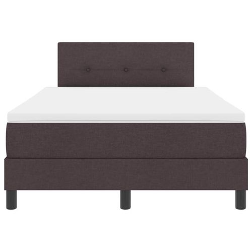 Легло с пружинирана основа Тъмен кафяв 120 x 190 cm текстил